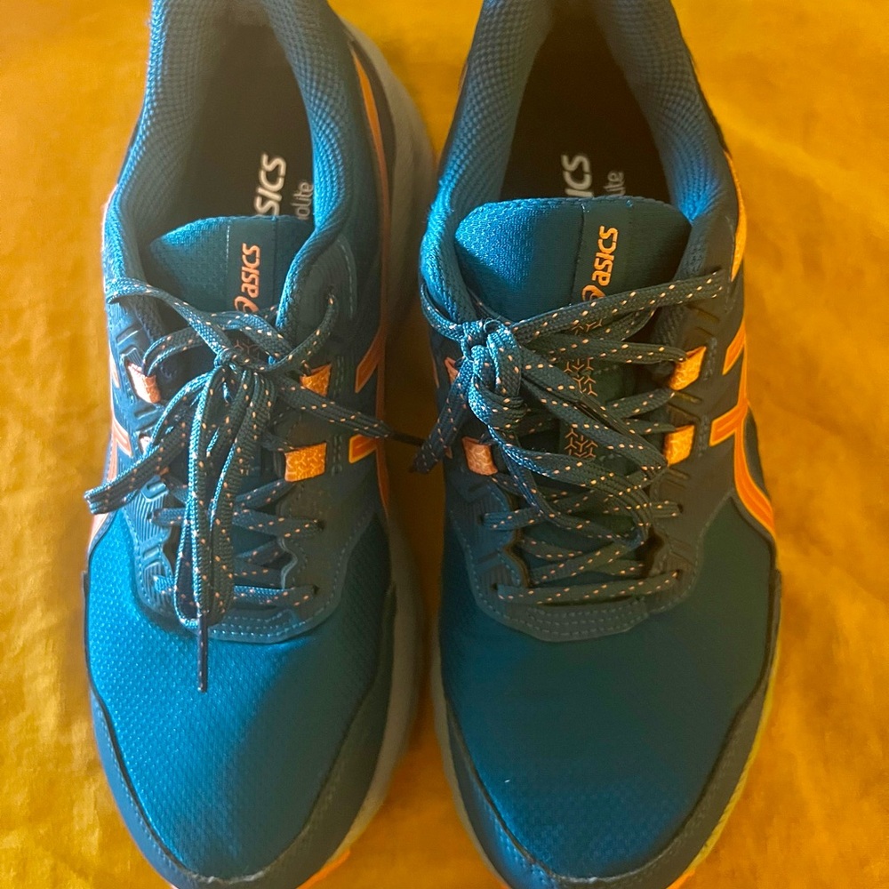 Asics Teal and Tangerine Running Shoes